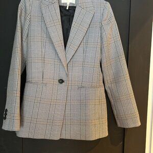 Maje Plaid Blazer – Parisian Chic | Size 36 | Classic Check